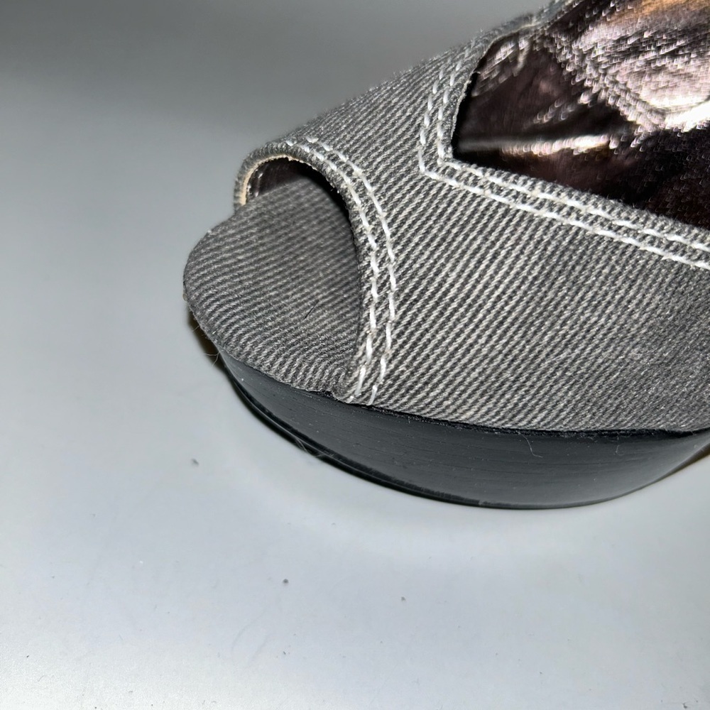 Pre loved denim style bakers platform heel - Picture 6 of 10